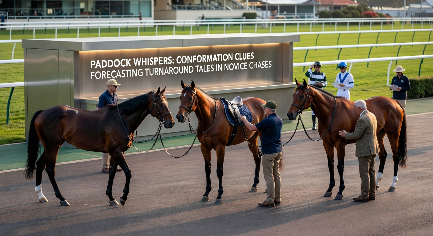 Close-up of a horse's hindquarters and hocks in the paddock, showcasing power for novice chase turnarounds