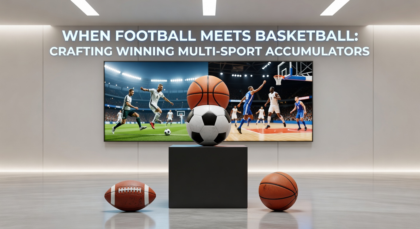 Close-up of a basketball court during an intense NBA playoff game overlaid with soccer field lines, illustrating statistical overlaps in multi-sport accumulator betting